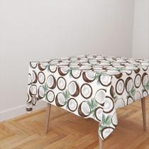 Toalha De Mesa Quadrada 4 Lugares Tecido Oxford Coco TL116 - 140x140cm