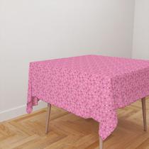 Toalha De Mesa Quadrada 4 Lugares Tecido Oxford Corações Rabiscados TL123 - 140x140cm