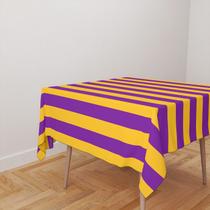 Toalha De Mesa Quadrada 4 Lugares Tecido Oxford Listras Amarelo e Roxo TL282 - 140x140cm Toalha De Mesa Quadrada 4 Lugares Tecido Oxford Listras Amarelo e Roxo TL282 - 140x140cm