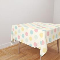 Toalha De Mesa Quadrada 4 Lugares Tecido Oxford Poá Aquarela Candy TL234 - 140x140cm