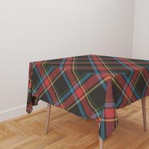 Toalha De Mesa Quadrada 4 Lugares Tecido Oxford Xadrez Diagonal Preto, Vermelho e Amarelo TL41 - 140x140cm