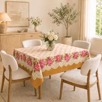 Toalha De Mesa Quadrada 4 Lugares Tecido PA 1,40x1,40cm
