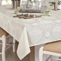 Toalha de Mesa Quadrada 8 Lugares Impermeável Branca Zani 2,20 x 2,20 m