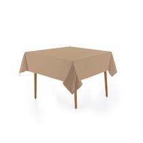 Toalha de Mesa Quadrada 8 Lugares Karsten 220x220cm Celebra Alamanda Taupe