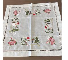 Toalha de Mesa Quadrada Bordada 85x85 Natal Branca Multi Trade