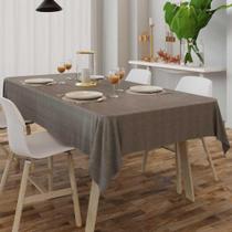 Toalha De Mesa Quadrada Cinza Rústica 2,20 X 2,20