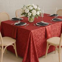 Toalha de Mesa Quadrada em Cetim Amassado Vermelho