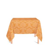 Toalha de Mesa Quadrada em Tecido Jacquard 100% Poliéster Medalhão Laranja