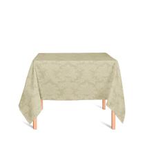 Toalha de Mesa Quadrada em Tecido Jacquard 100% Poliéster Medalhão Pérola