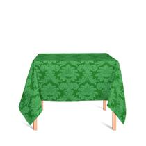 Toalha de Mesa Quadrada em Tecido Jacquard 100% Poliéster Medalhão Verde