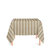 Toalha de Mesa Quadrada em Tecido Jacquard Bege Escuro (Fendi) Listrado Tradicional Toalha de Mesa Quadrada em Tecido Jacquard Bege Escuro (Fendi) Listrado Tradicional