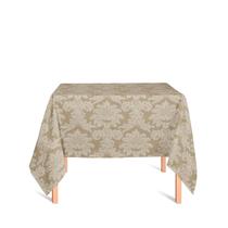 Toalha de Mesa Quadrada em Tecido Jacquard Bege Escuro (Fendi) Medalhão Tradicional Toalha de Mesa Quadrada em Tecido Jacquard Bege Escuro (Fendi) Medalhão Tradicional