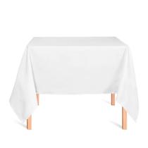Toalha de Mesa Quadrada em Tecido Jacquard Branco Liso Tradicional