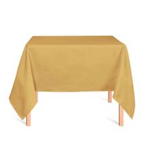 Toalha de Mesa Quadrada em Tecido Jacquard Dourado Liso Tradicional