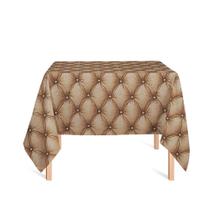 Toalha de Mesa Quadrada em Tecido Jacquard Estampado Capitonê Marrom Toalha de Mesa Quadrada em Tecido Jacquard Estampado Capitonê Marrom