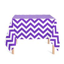 Toalha de Mesa Quadrada em Tecido Jacquard Estampado Chevron Roxo