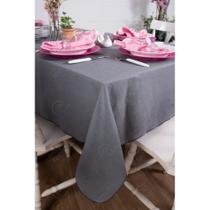 Toalha de Mesa Quadrada em Tecido Linho Cinza Toalha de Mesa Quadrada em Tecido Linho Cinza