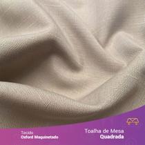 Toalha de Mesa Quadrada em Tecido Oxford Maquinetado Bege