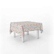 Toalha De Mesa Quadrada Infantil Tecido Oxford Lápis Colorido Quadriculado - 140x140cm Toalha De Mesa Quadrada Infantil Tecido Oxford Lápis Colorido Quadriculado - 140x140cm