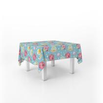 Toalha De Mesa Quadrada Infantil Tecido Oxford Monstros Alienígenas Galáxia - 140x140cm