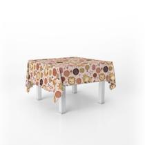 Toalha De Mesa Quadrada Infantil Tecido Oxford Selva Girafa e Leão Baby - 140x140cm