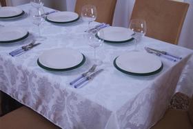 Toalha de Mesa Quadrada Jacquard - 4 lugares - Branco