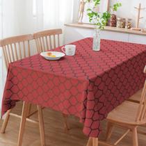 Toalha de Mesa Quadrada Marrom e Marsala Colméia 2.20m x 2.20m