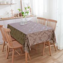 Toalha de Mesa Quadrada Medalhão Marrom e Bege 2.20m x 2.20m Toalha de Mesa Quadrada Medalhão Marrom e Bege 2.20m x 2.20m