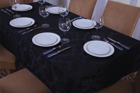 Toalha de mesa quadrada preta 1,35x1,50 - Tecido Jacquard