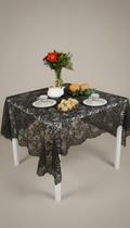 Toalha de Mesa Quadrada Renda 1.40m Preta