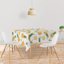 Toalha De Mesa Quadrada Tecido Oxford Abacaxis Rodelas - 140x140cm