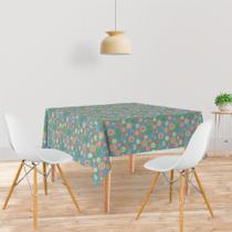 Toalha De Mesa Quadrada Tecido Oxford Floral Colorida TL60 - 140x140cm