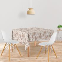 Toalha De Mesa Quadrada Tecido Oxford Flores Elegantes Natal -140x140cm Toalha De Mesa Quadrada Tecido Oxford Flores Elegantes Natal -140x140cm