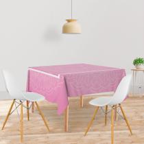 Toalha De Mesa Quadrada Tecido Oxford Mandala Moldura Rosa -140x140cm Toalha De Mesa Quadrada Tecido Oxford Mandala Moldura Rosa -140x140cm
