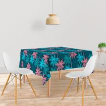 Toalha De Mesa Quadrada Tecido Oxford Tropical Neon TL51 - 140x140cm