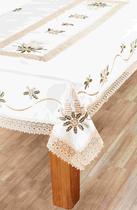 Toalha de Mesa Quadrado 8 Lugares Estampado 2,25x2,25cm