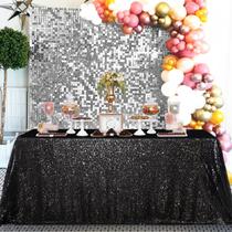 Toalha de mesa QueenDream Seamless Sequin 228x335cm preta