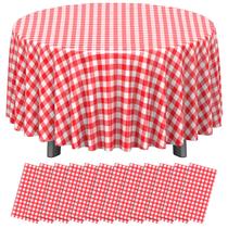 Toalha de mesa Ragnhild vermelha e branca quadriculada de 84 polegadas (pacote com 12)