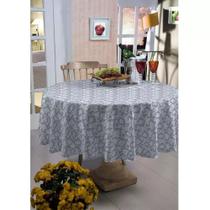 Toalha de Mesa Redonda 1,40m Medalhão Cinza Raner