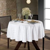Toalha de Mesa Redonda 1,60M Jacquard Requinte Branca Tj4667 Dohler - Döhler