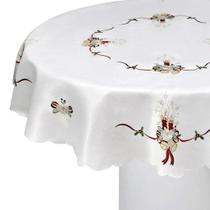 Toalha de Mesa Redonda 175cm Vela Natal