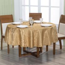 Toalha De Mesa Redonda 2,00mts Jacquard dourado