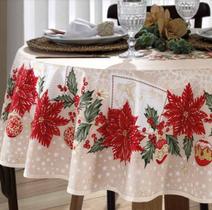 Toalha de Mesa Redonda 4 Lugares Athenas Natal 108 Dohler Toalha de Mesa Redonda 4 Lugares Athenas Natal 108 Dohler