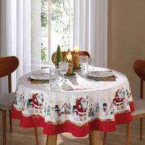 Toalha de Mesa Redonda Athenas Estampada Natal 1,60m - Dohler