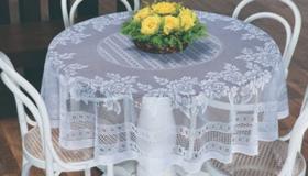 Toalha de mesa redonda -coleção Pernambuco -cor Bége-1.60m - Rendhac