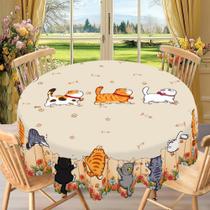 Toalha De Mesa Redonda Com Padrão De Gato Fofo, 5 Tamanhos Disponíveis Para Decoração De Cozinha, Toalha De Mesa Redonda Com Padrão De Gato Fofo, 5 Tamanhos Disponíveis Para Decoração De Cozinha,