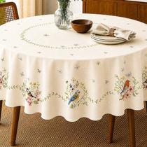 Toalha de Mesa Redonda Döhler 180 cm Proteção Contra Manchas Jardim Bege -