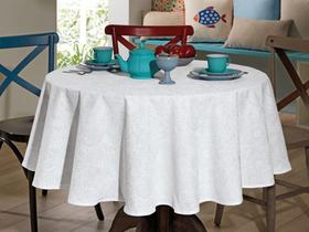Toalha de Mesa Redonda Döhler Branca - 160cm Clear Athenas Edite