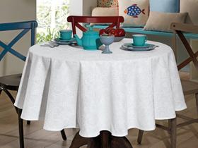 Toalha de Mesa Redonda Döhler Branca - 160cm Clear Athenas Edite