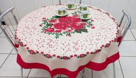 Toalha De Mesa Redonda Estampada 1,45m Linhão